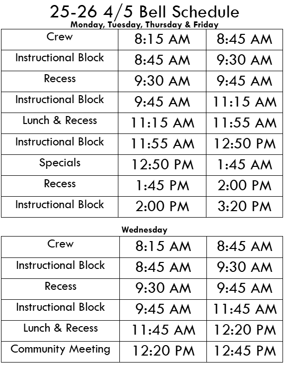4-5 Schedule