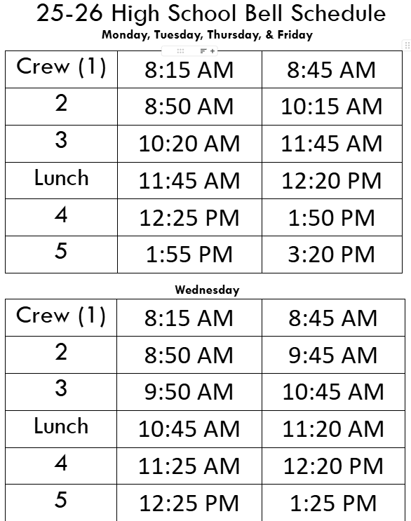 9-12 Schedule