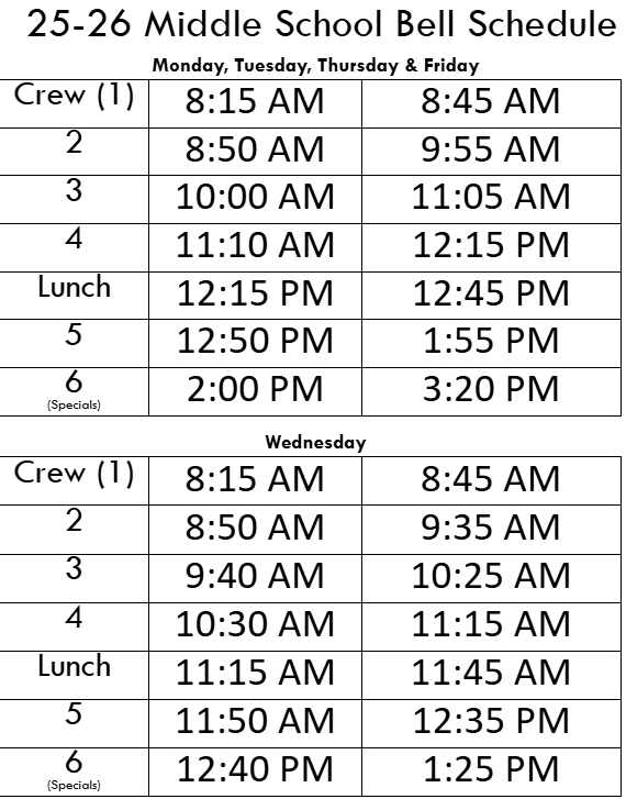 6-8 Schedule